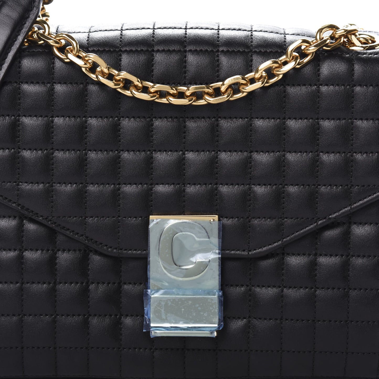 Calfskin Quilted Medium C Bag Black
