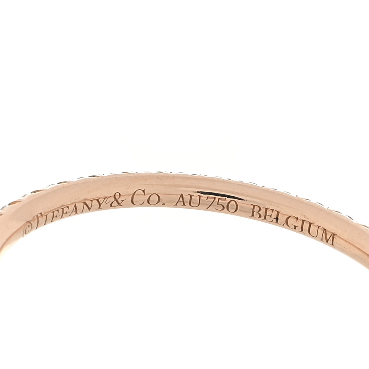18K Rose Gold Diamond Metro Band Ring 50 5.5