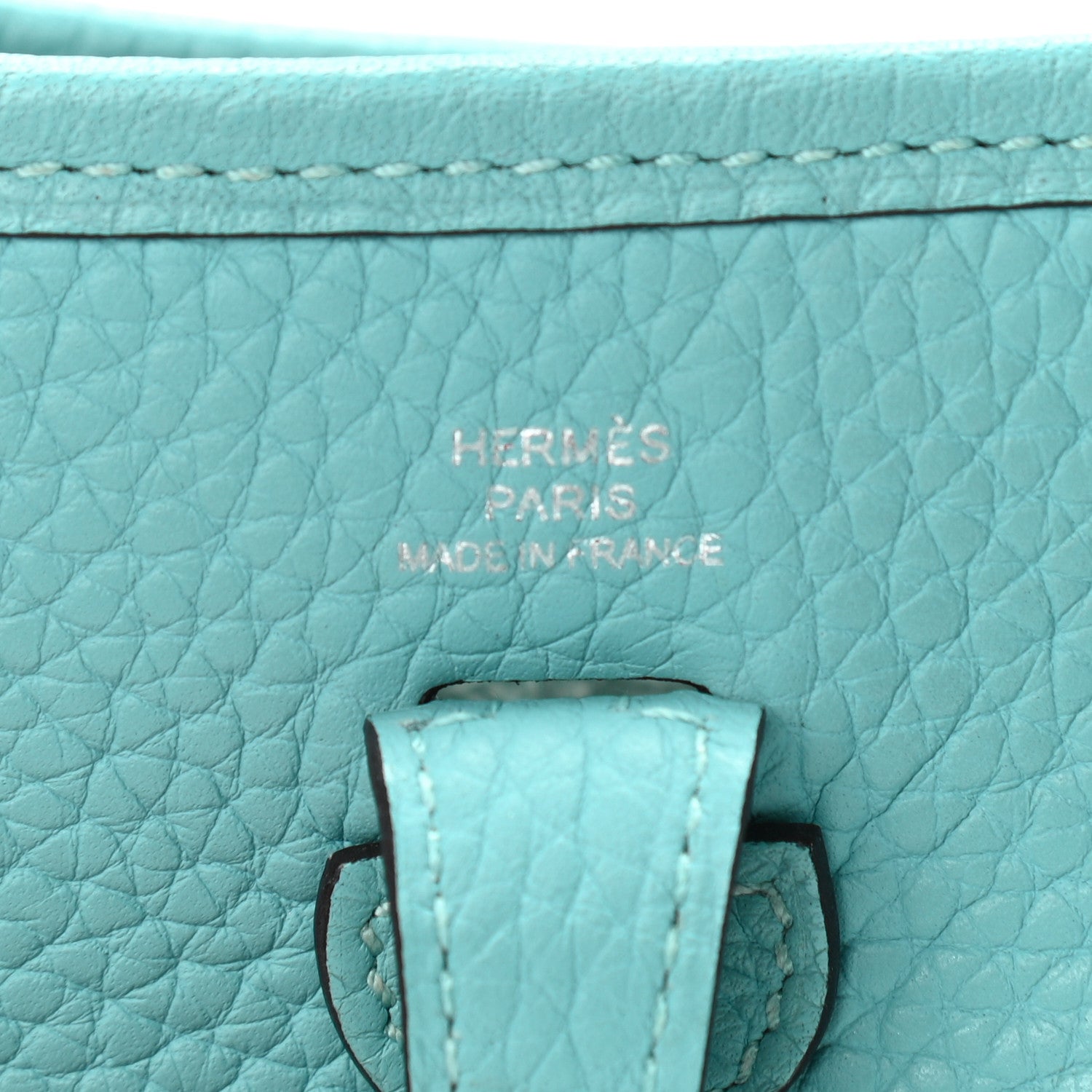 Hermes Taurillon Clemence Evelyne TPM Bleu Atoll 5 of 10