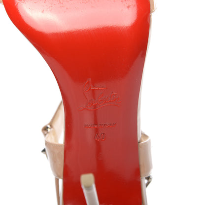 Christian Louboutin Patent Sova Heel 100 Sandals 40 Nude 7 of 9