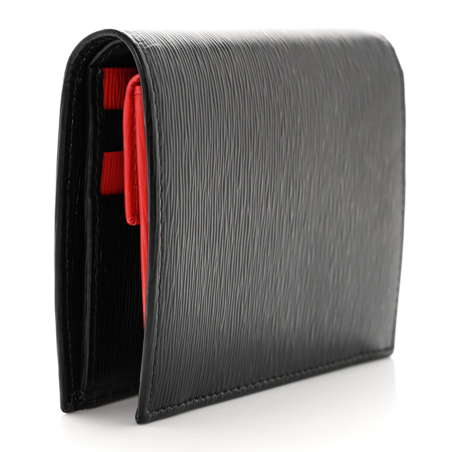 Vitello Move Bi-Fold Card Holder Wallet Black Lacca