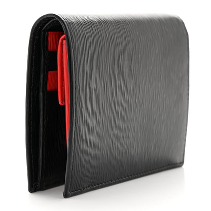 Prada Vitello Move Bi-Fold Card Holder Wallet Black Lacca 3 of 7