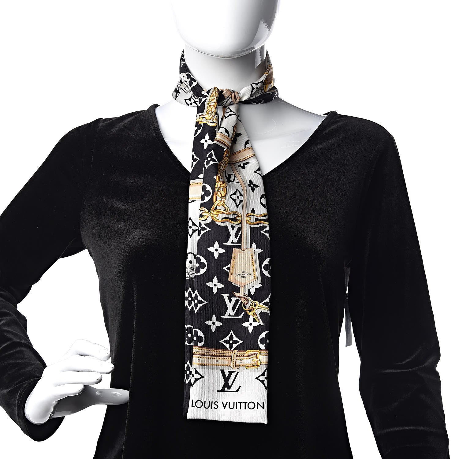 Louis Vuitton Silk Monogram Confidential Bandeau Black 2 of 5