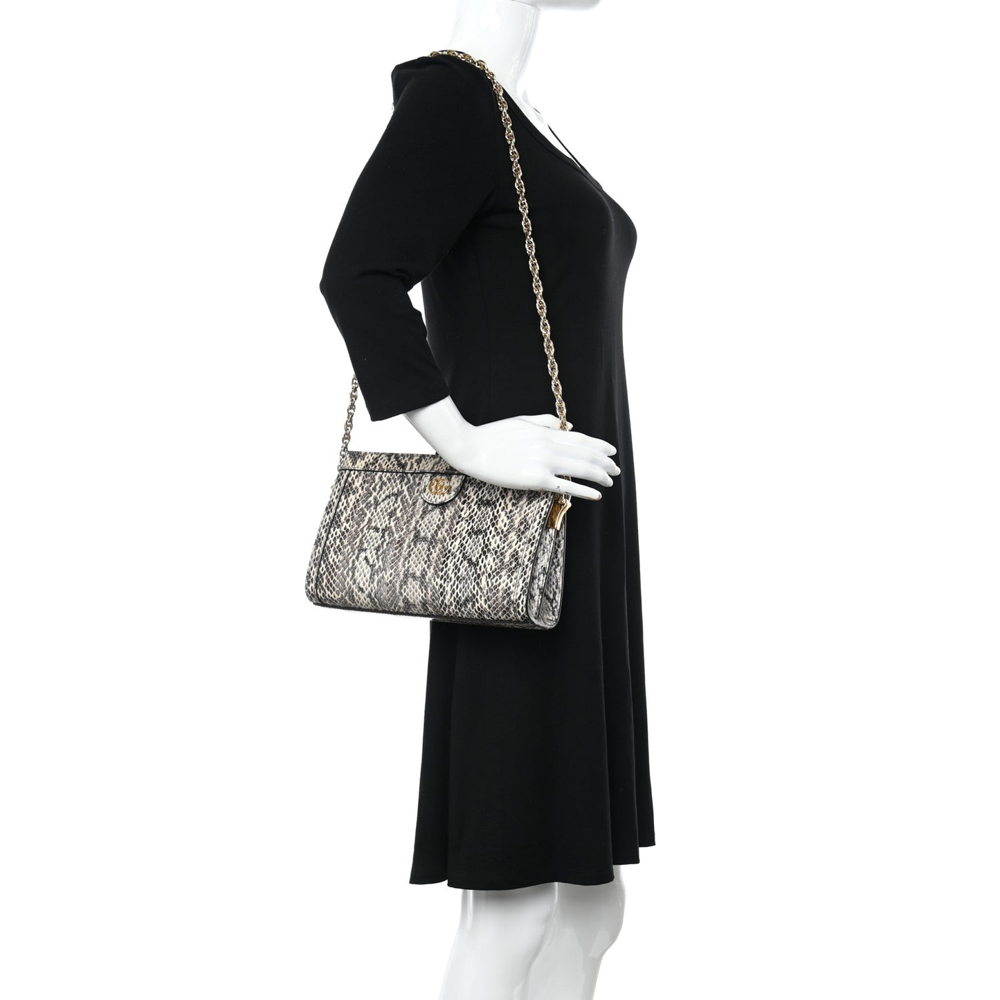 Snakeskin GG Small Ophidia Chain Shoulder Bag Roccia