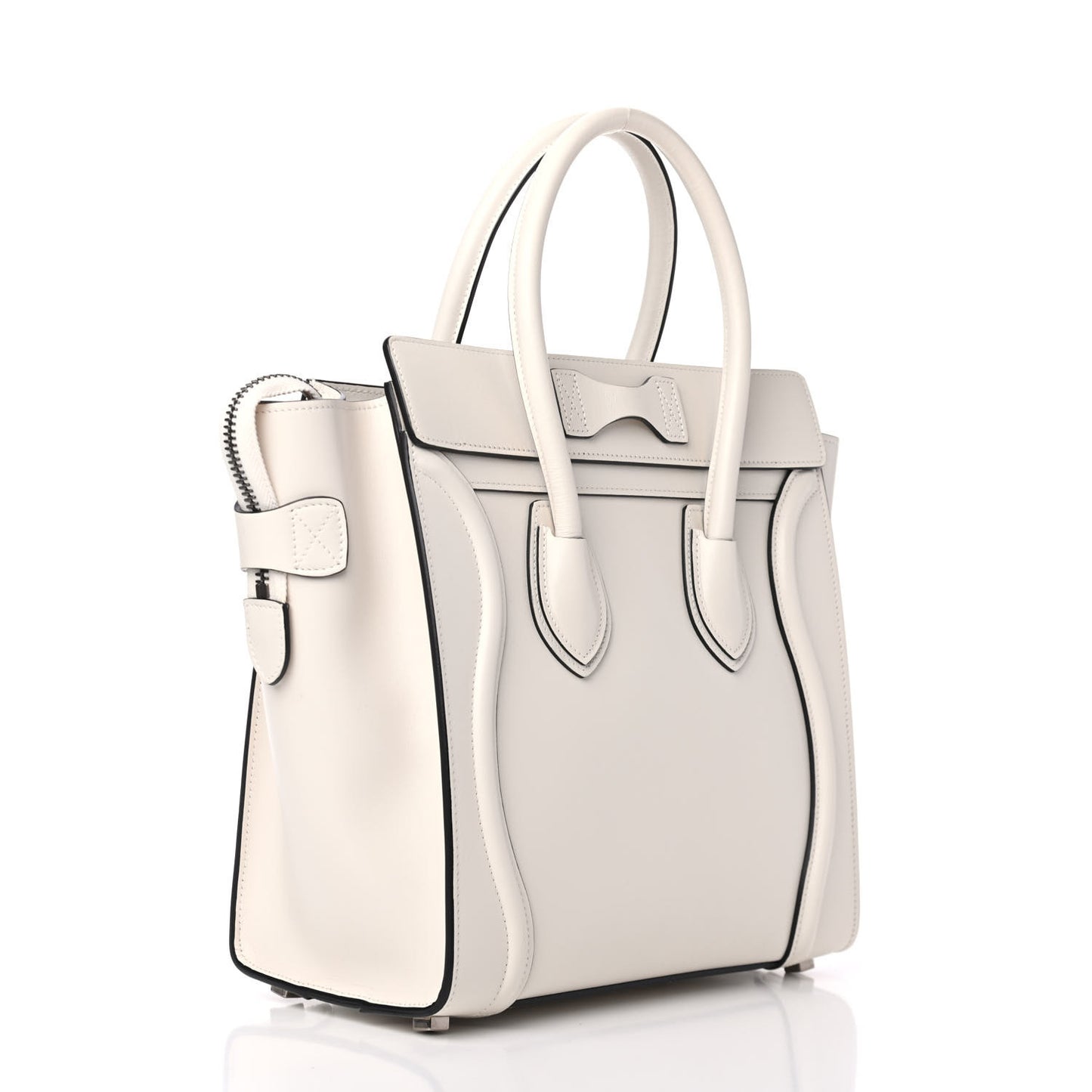 Smooth Calfskin Micro Luggage White