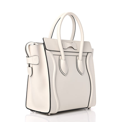 Celine Smooth Calfskin Micro Luggage White 2 of 8