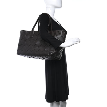 Bottega Veneta Nappa Intrecciato Maxi Cabat Tote Brown Yellow 2 of 10