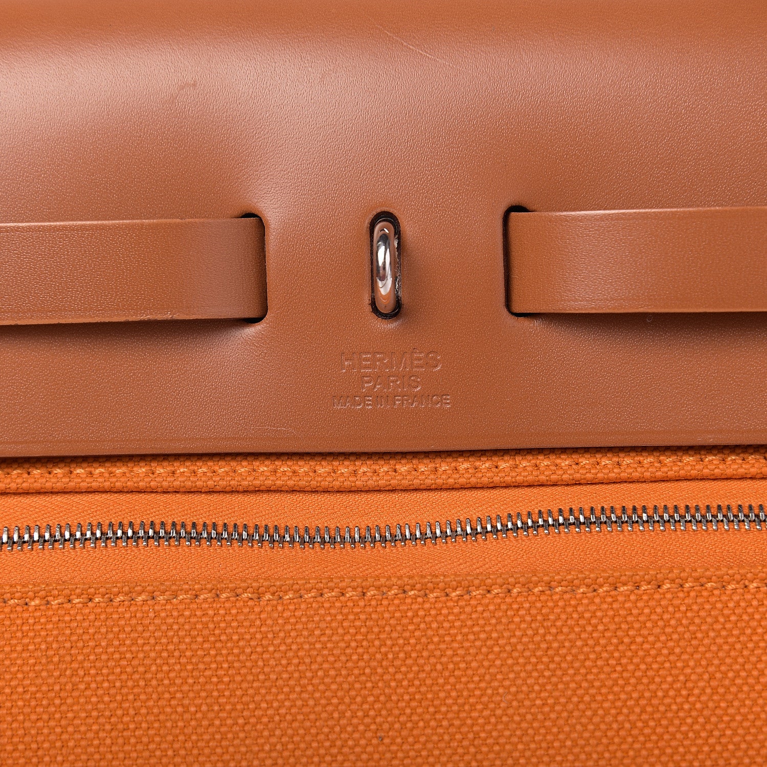 Hermes Vache Hunter Toile Herbag Zip 31 PM Orange 6 of 12