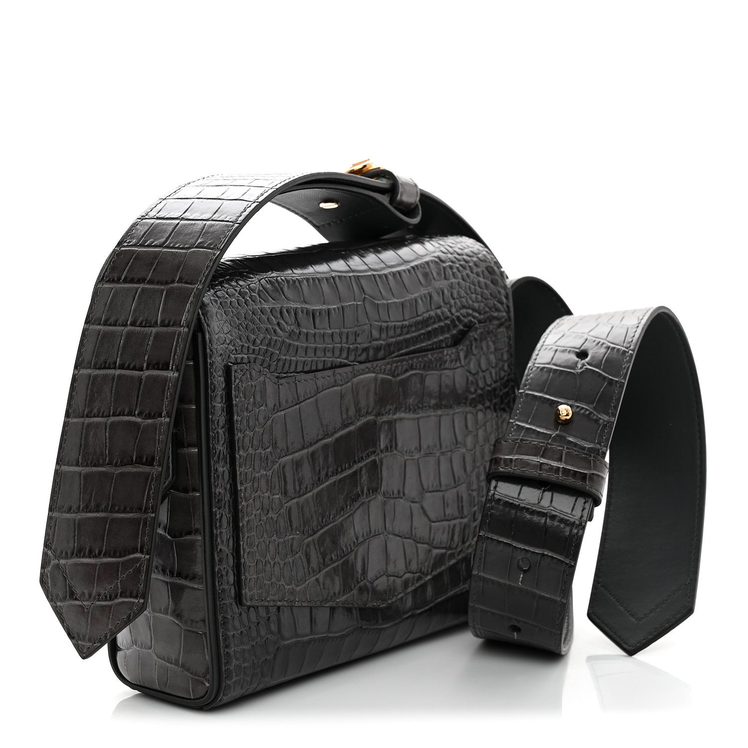 Givenchy Calfskin Crocodile Embossed Small Eden Storm Grey 3 of 9
