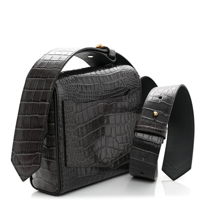 Givenchy Calfskin Crocodile Embossed Small Eden Storm Grey 3 of 9