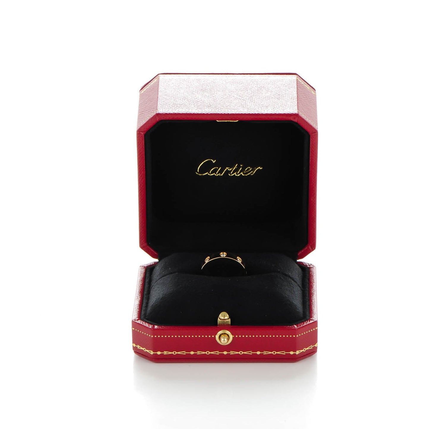 18K Yellow Gold 8 Diamond 4mm LOVE Wedding Band Ring 51 5.75