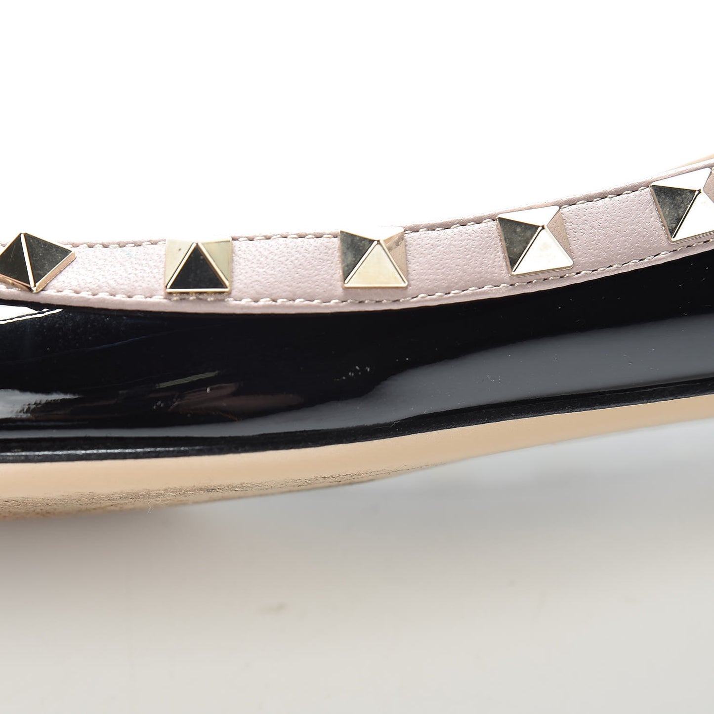 Patent Rockstud Ballerina Flats 41 Black Poudre