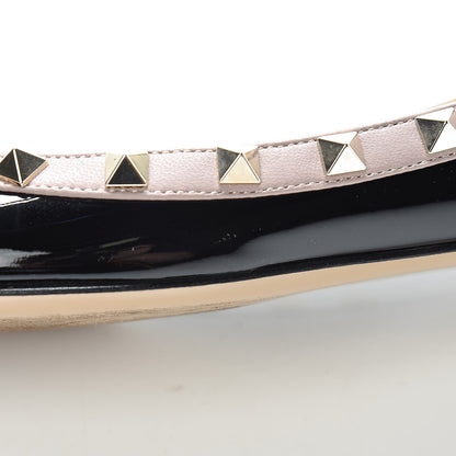 Valentino Garavani Patent Rockstud Ballerina Flats 41 Black Poudre 19 of 19