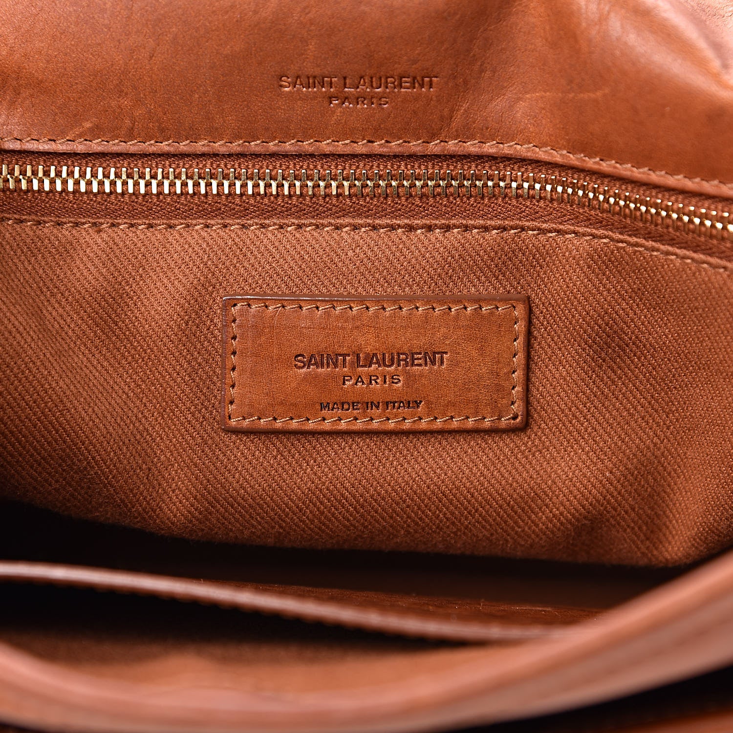 Saint Laurent Calfskin Monogram Medium Niki Chain Satchel Cognac 7 of 19