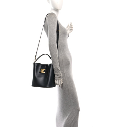 Celine Smooth Calfskin Triomphe Medium Louise Bag Black 2 of 10