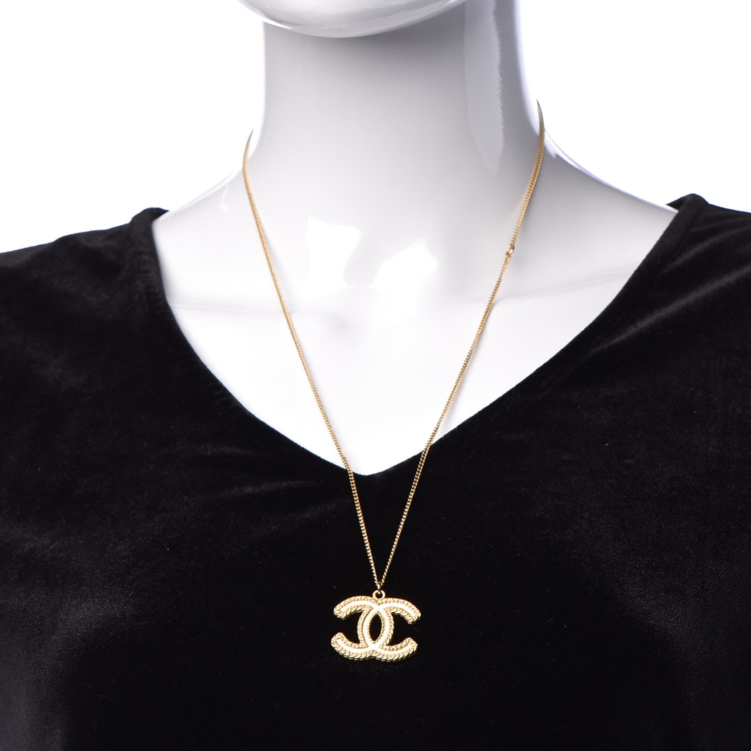 Chanel CC Necklace Matte Gold 2 of 6