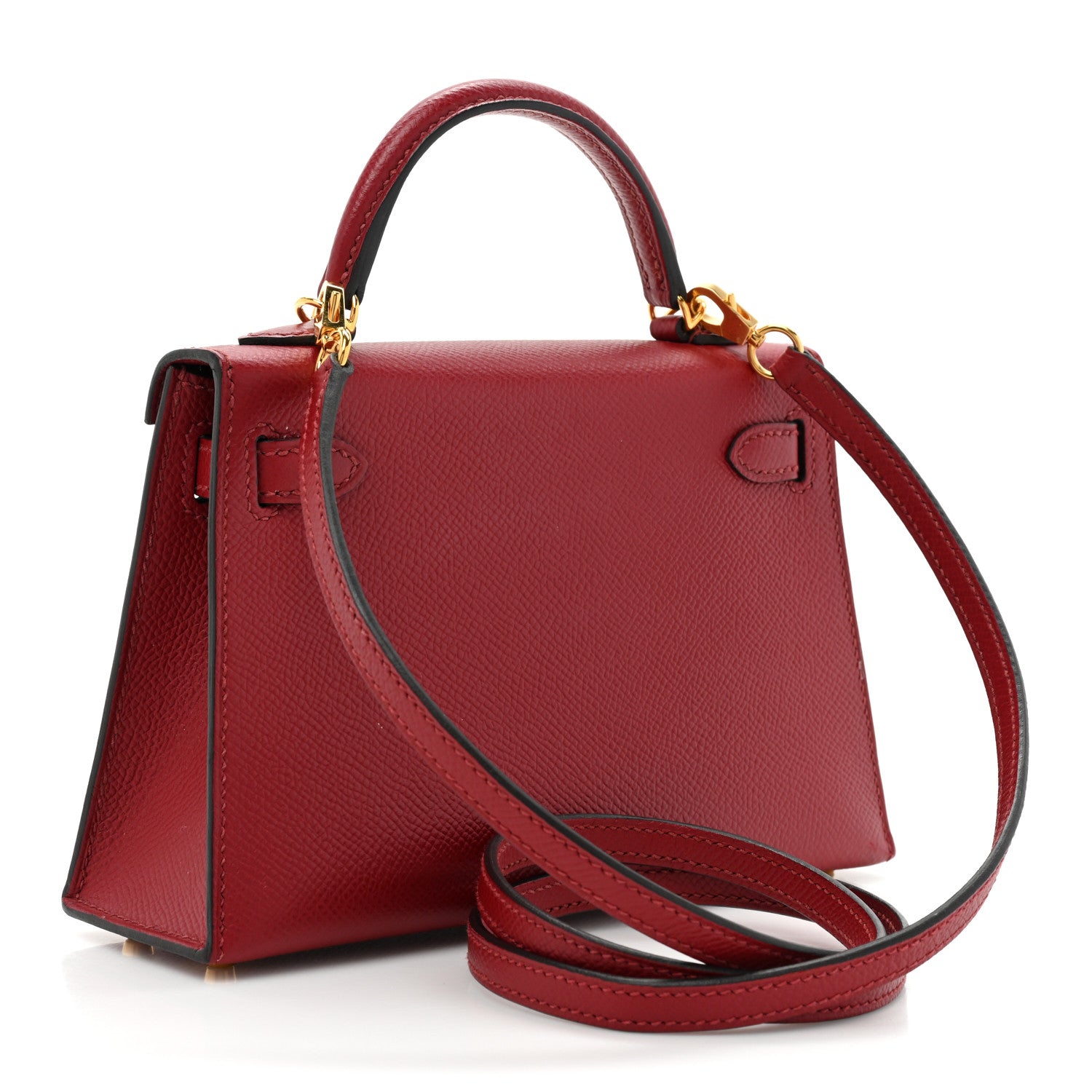 Hermes Epsom Mini Kelly Sellier 20 Rouge Grenat 3 of 13