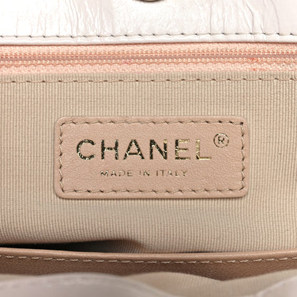 Chanel Shiny Crumpled Calfskin Quilted Large Wavy CC Hobo White 6 of 11