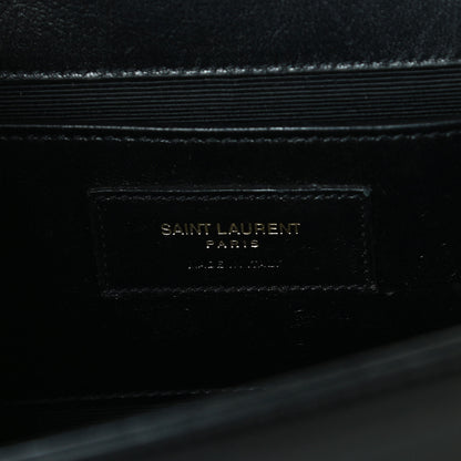 Saint Laurent Smooth Calfskin Medium Braided Monogram Kate Satchel Black 6 of 10