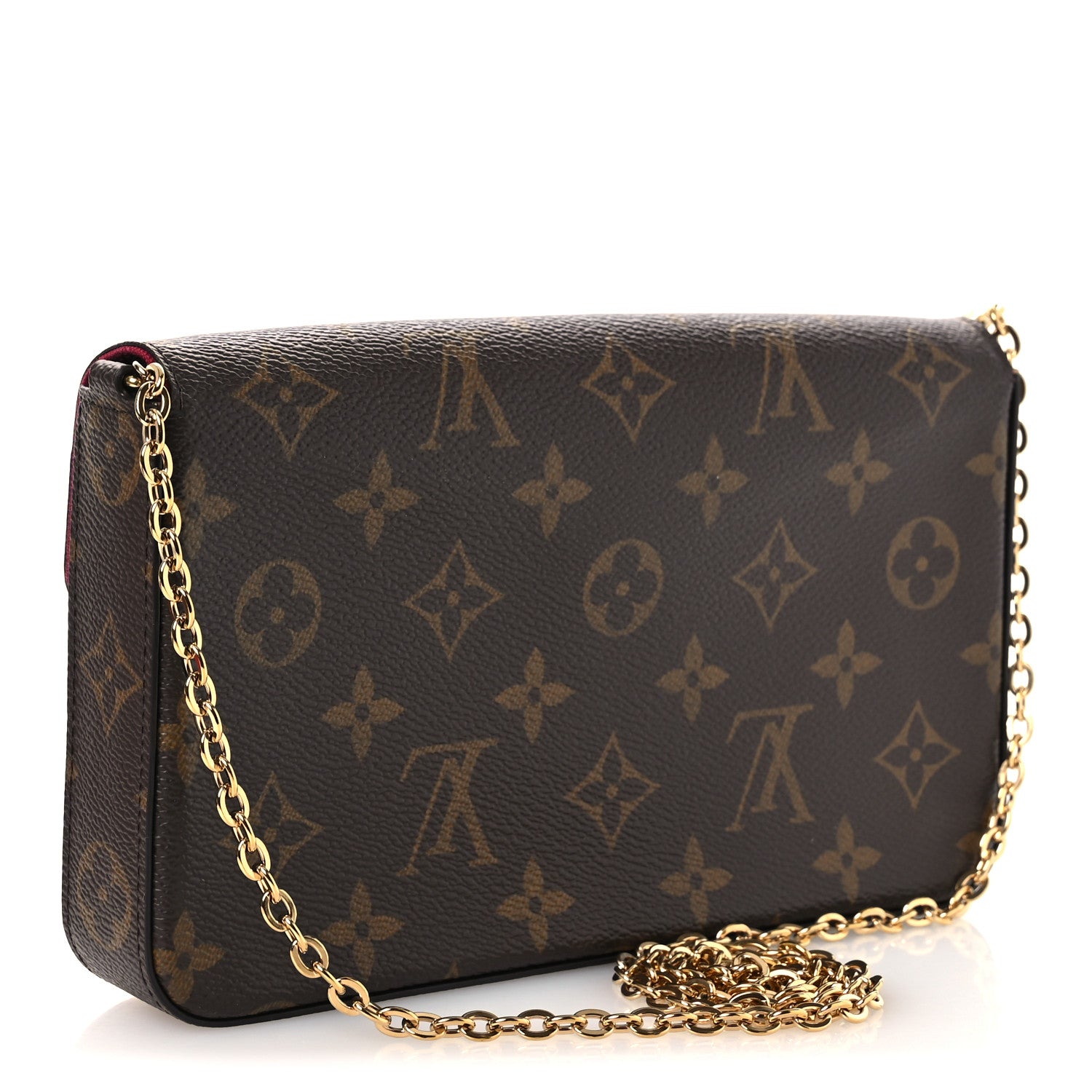 Louis Vuitton Monogram Pochette Felicie Chain Wallet Fuchsia 4 of 11