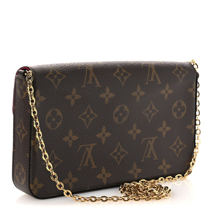 Louis Vuitton Monogram Pochette Felicie Chain Wallet Fuchsia 4 of 11