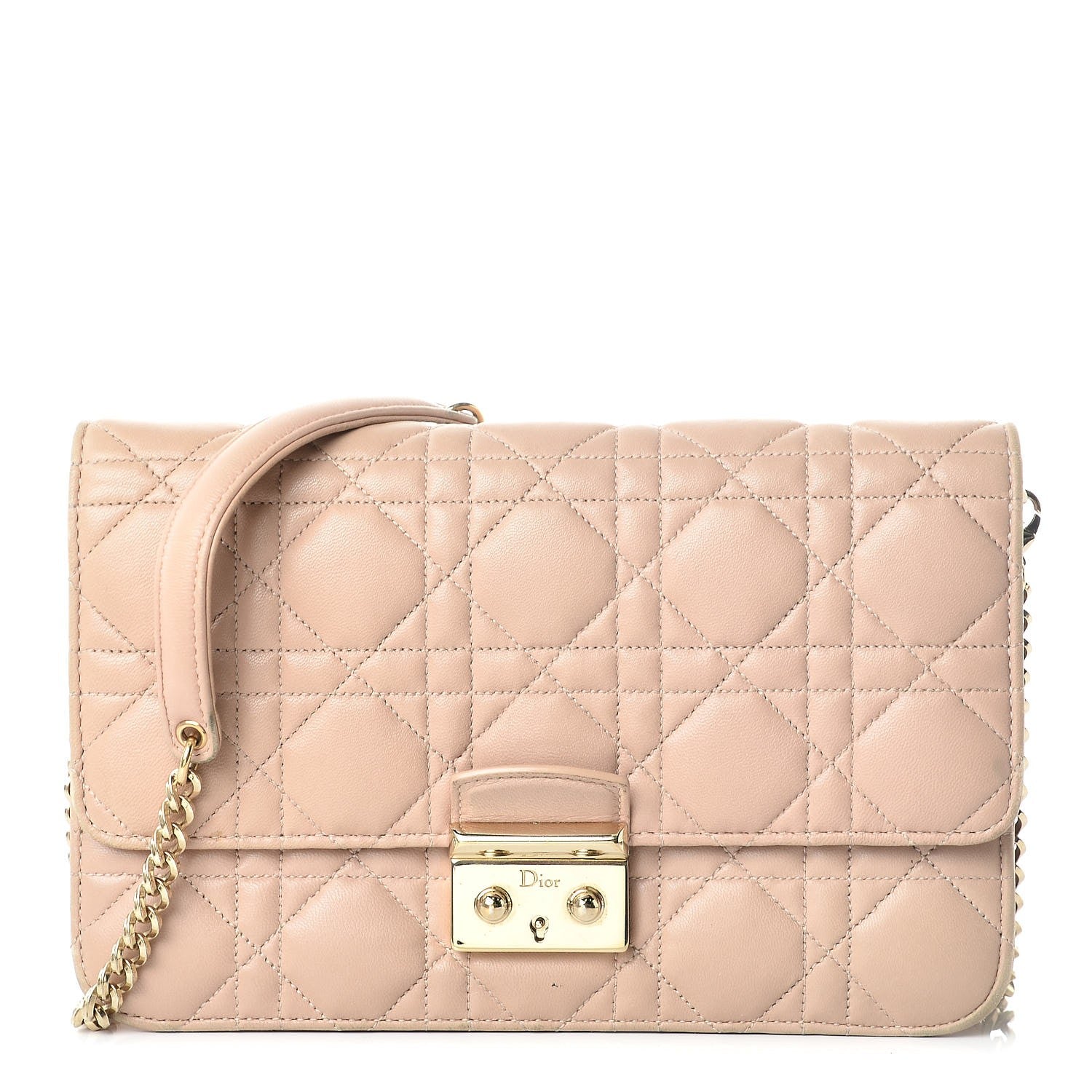 Christian Dior Lambskin Cannage Miss Dior Promenade Pouch Beige 1 of 22