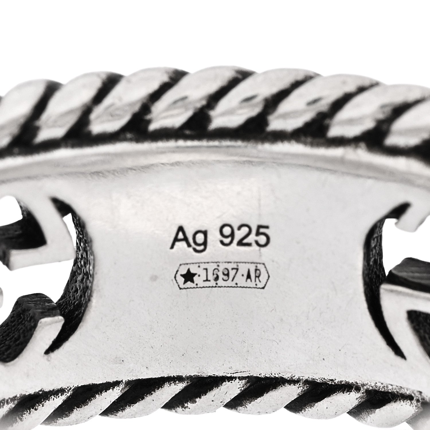 Gucci Sterling Silver Interlocking G Flower Ring 56 7.5 10 of 13
