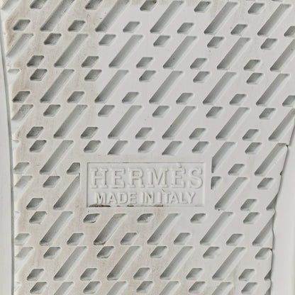 Hermes Canvas Embroidered Innocent Sneakers 37.5 White 7 of 9