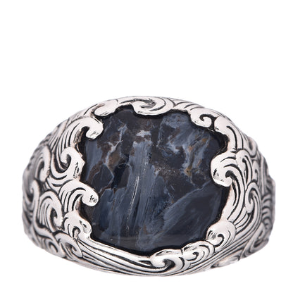 David Yurman Men's Sterling Silver Pietersite Waves Signet Ring 65 11 1 of 5