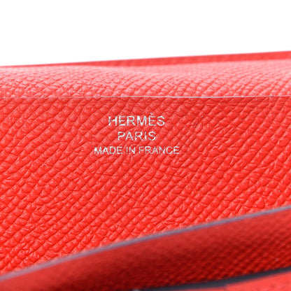 Hermes Epsom Bearn Verso Gusset Wallet Blue du Nord Rouge De Coeur 6 of 6