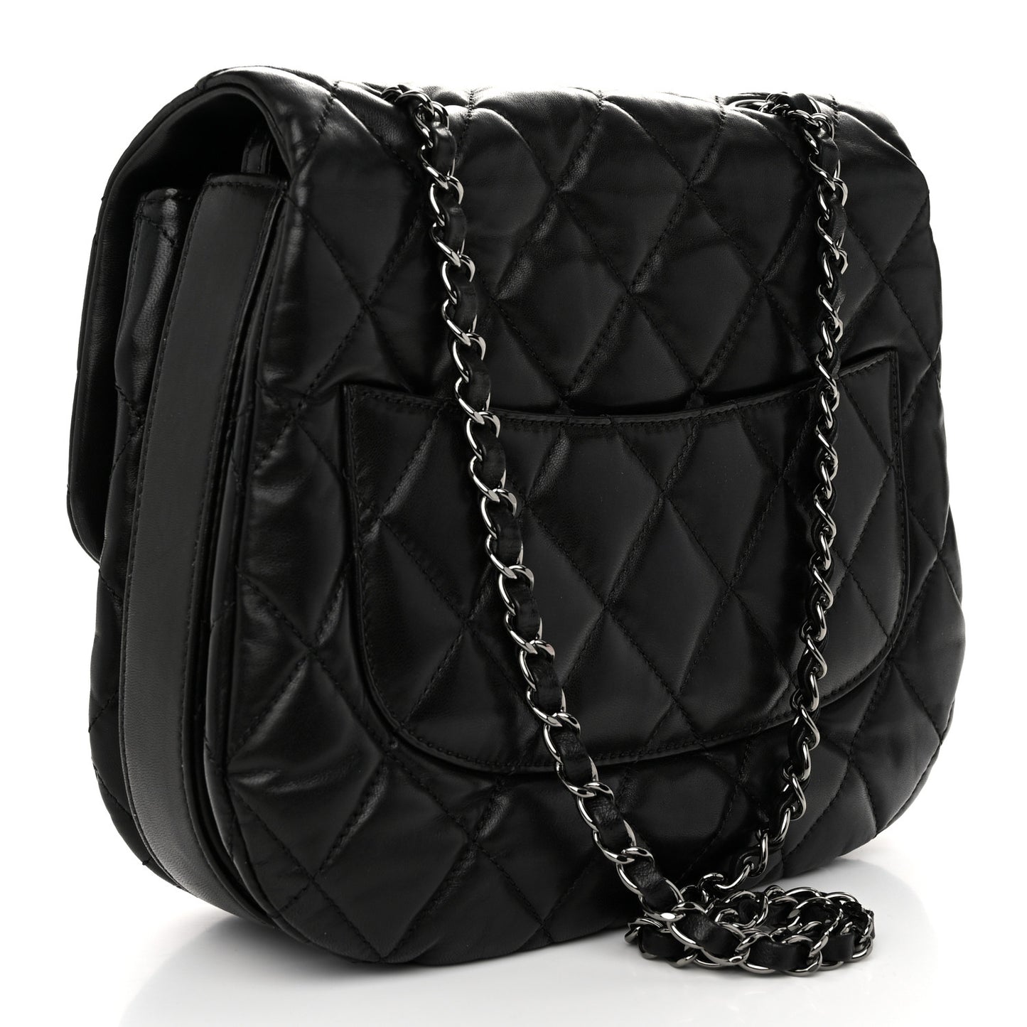 Lambskin Quilted Large Chanel 3 Flap Black