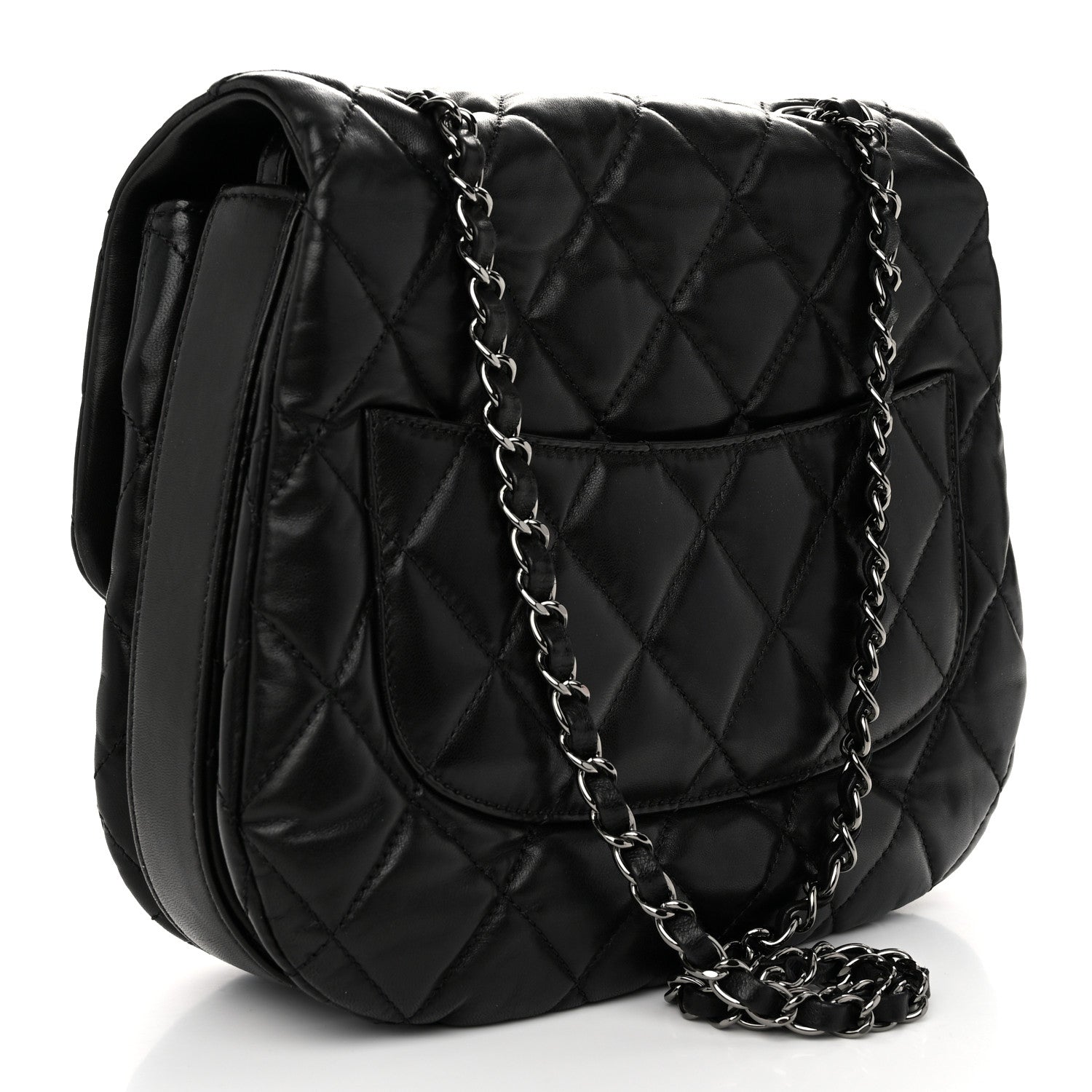 Chanel Lambskin Quilted Large Chanel 3 Flap Black 3 of 10