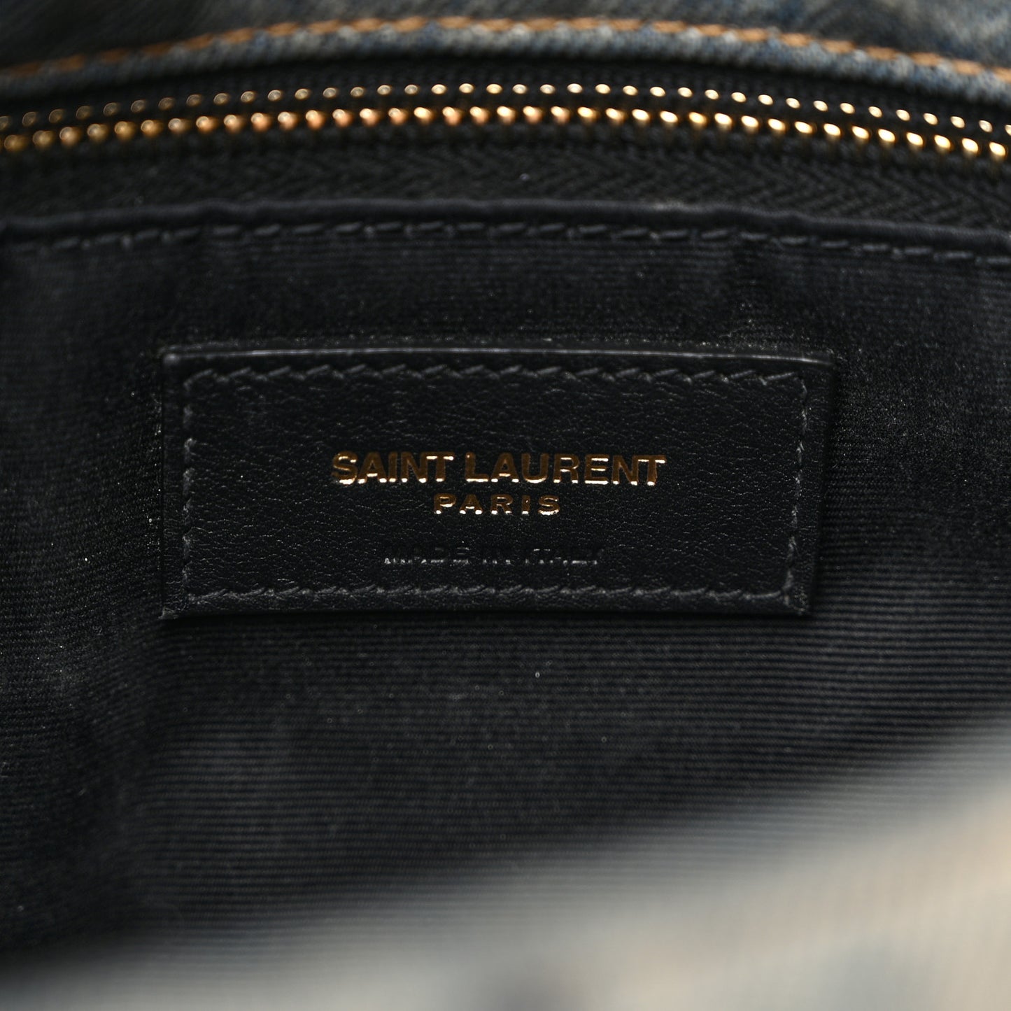 Denim Quilted Toy Loulou Puffer Monogram Chain Satchel Blue Black
