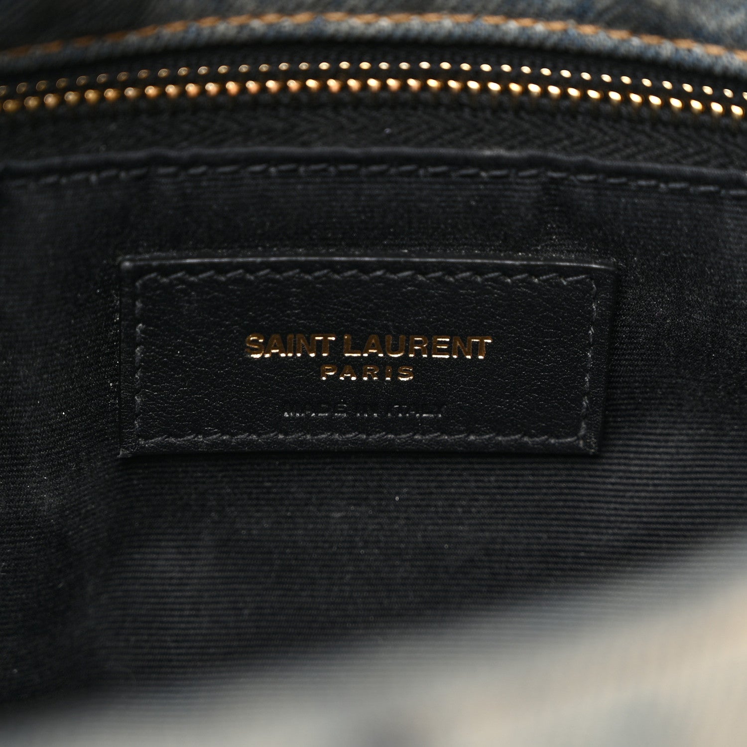 Saint Laurent Denim Quilted Toy Loulou Puffer Monogram Chain Satchel Blue Black 6 of 10