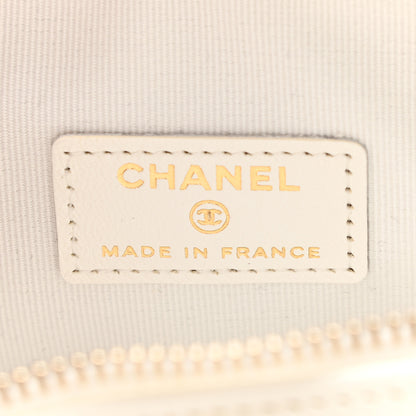 Chanel Lambskin Quilted CC In Love Heart Clutch With Chain White 6 of 9