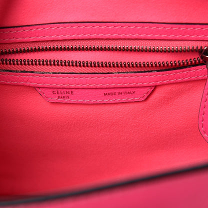 Celine Drummed Calfskin Micro Luggage Fluo Pink 7 of 13