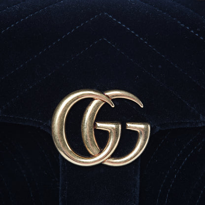 Gucci Velvet Matelasse Mini GG Marmont Shoulder Bag Black 7 of 11