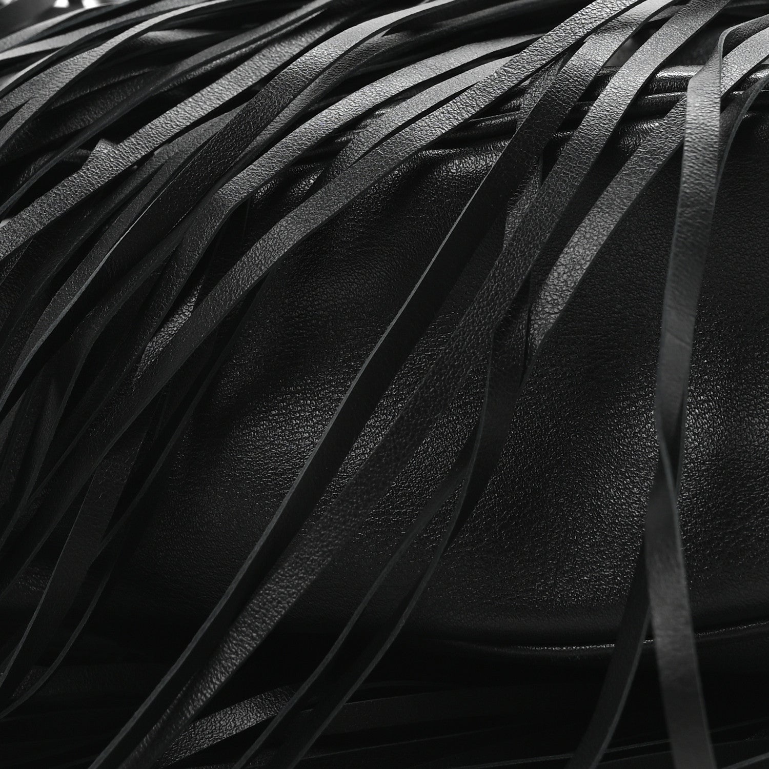 Versace Calfskin Studded Large Fringe Repeat Zip Hobo Black