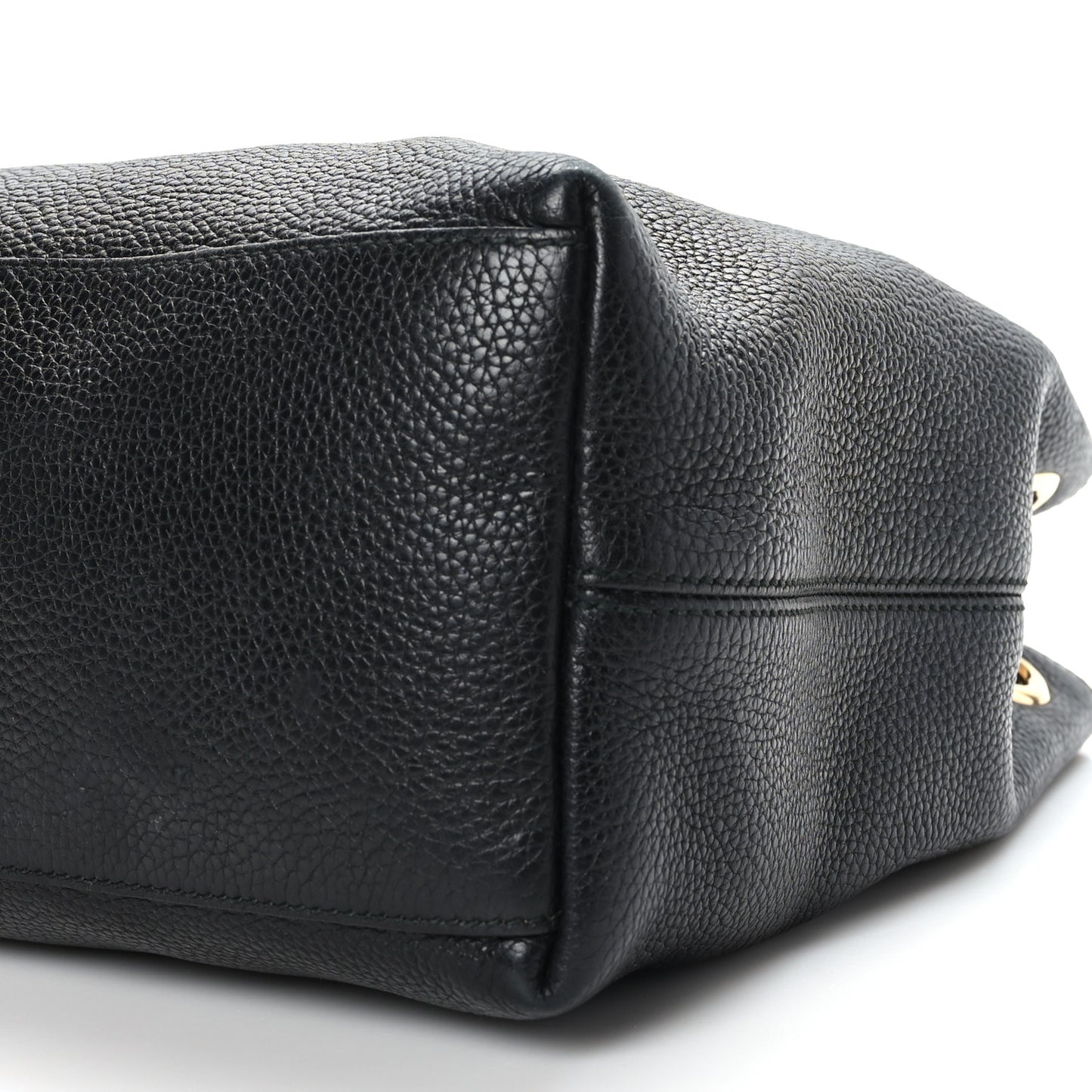 Pebbled Calfskin Medium Soho Chain Shoulder Bag Black