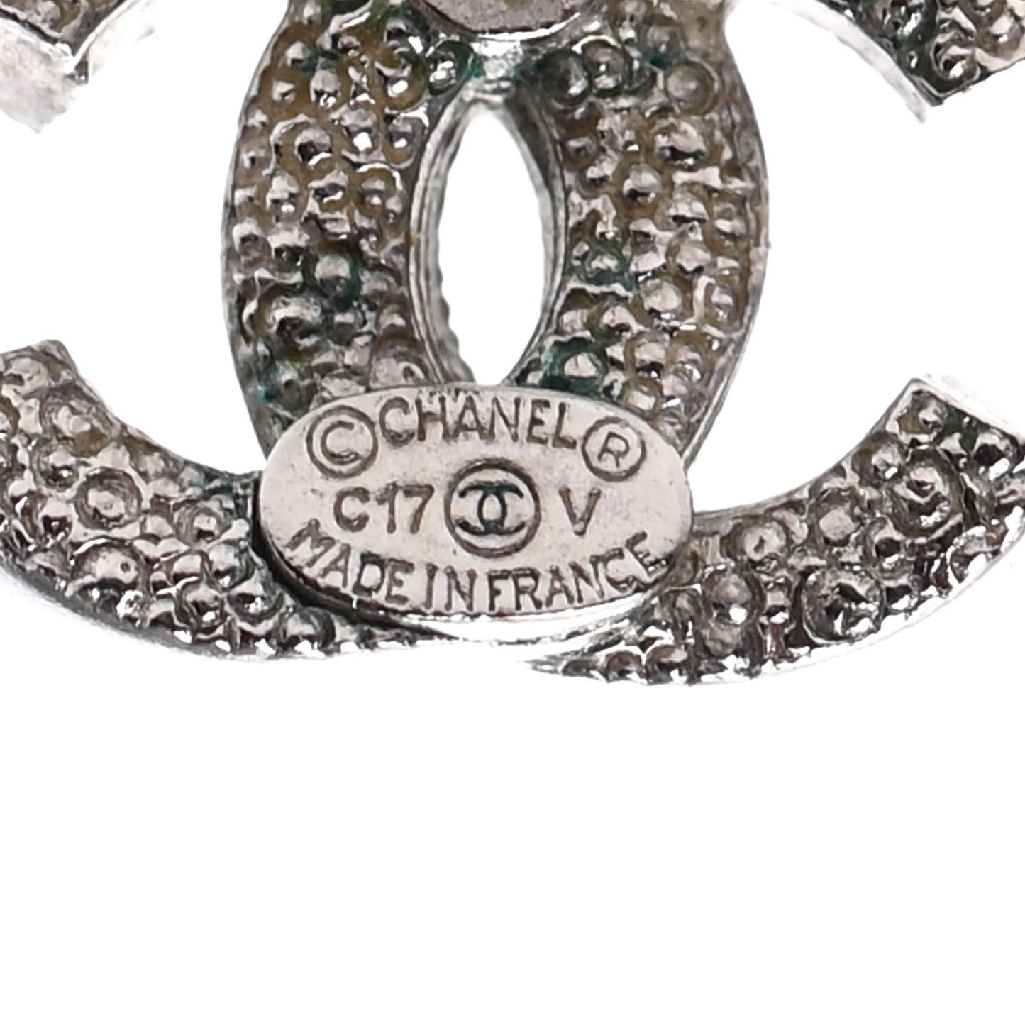Crystal CC Earrings Silver