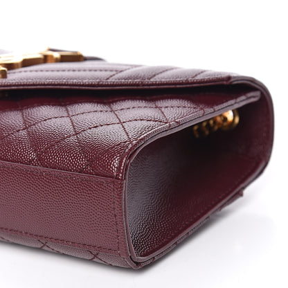 Saint Laurent Grain De Poudre Tri-Quilt Monogram Small College Bag Burgundy 8 of 8