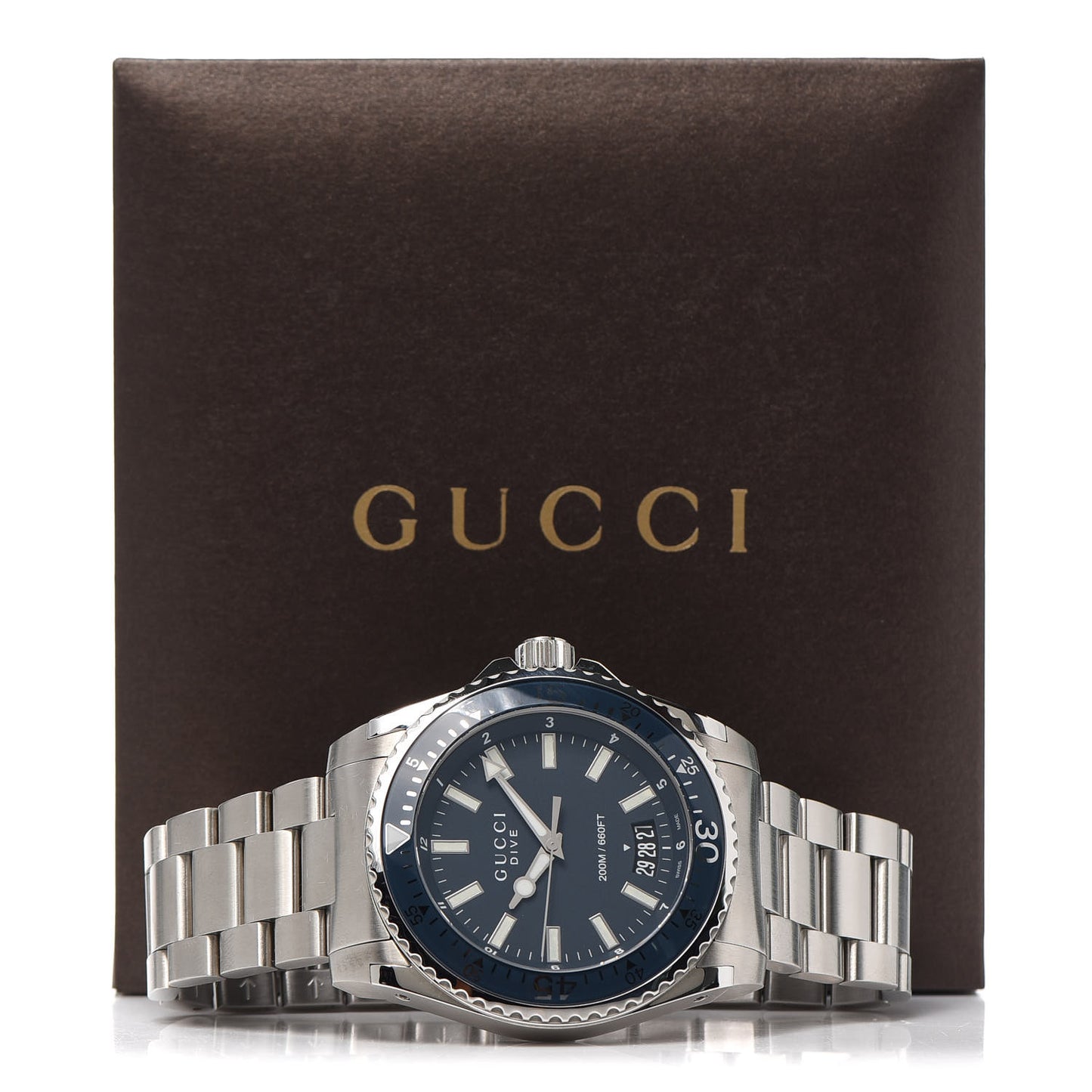 Stainless Steel 45mm Dive Quartz Watch Blue