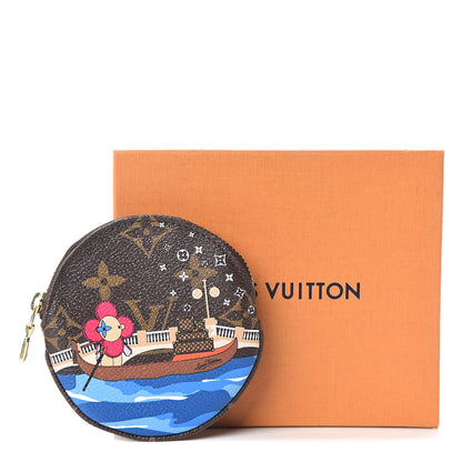 Louis Vuitton Monogram 2019 Christmas Animation Round Coin Purse Blue 8 of 8