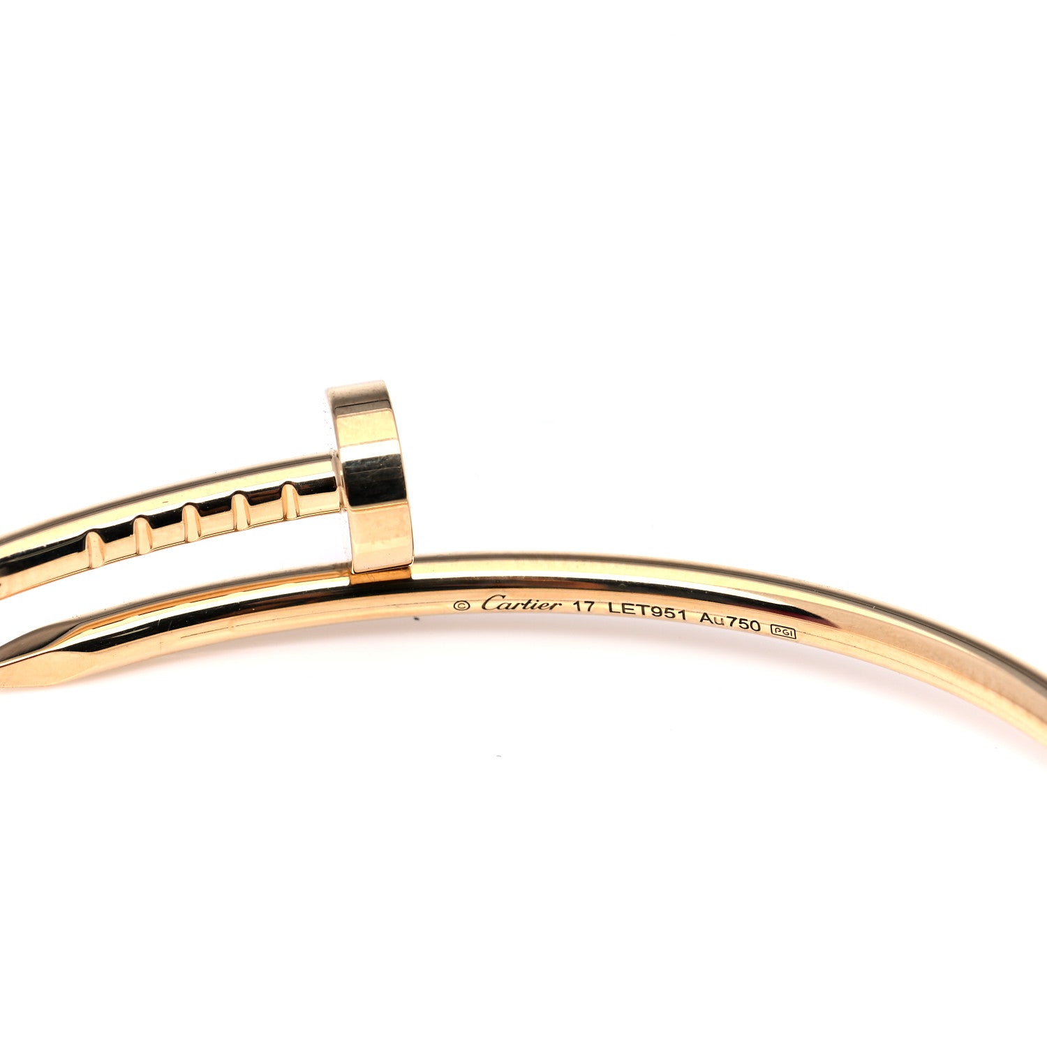 Cartier 18K Yellow Gold Small Juste Un Clou Bracelet 17 4 of 7