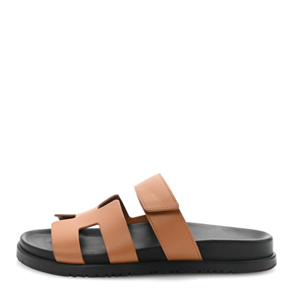 Hermes Calfskin Womens Chypre Sandals 38 Naturel 38 Naturel 1 of 10