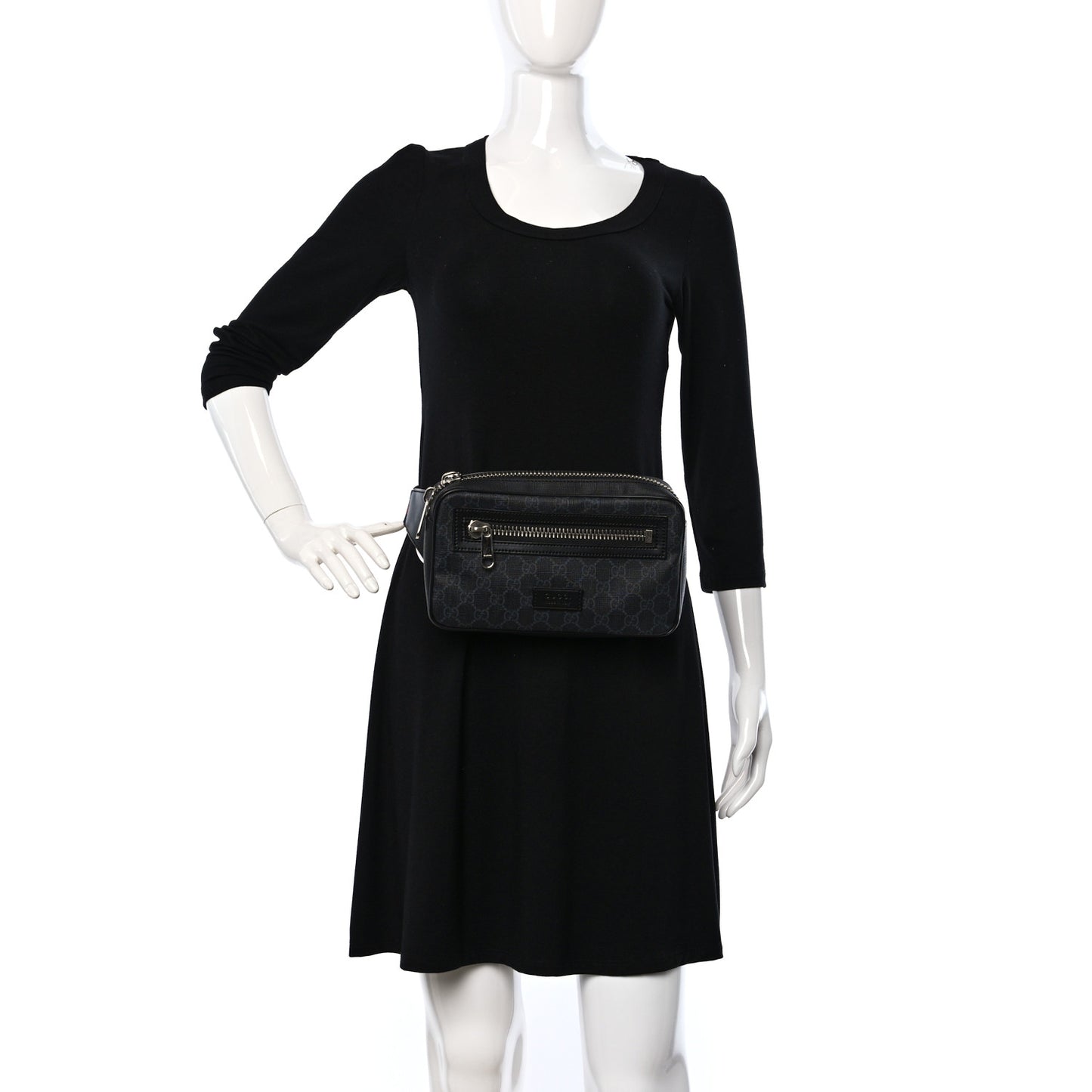 Soft GG Supreme Monogram Web Belt Bag Black Grey