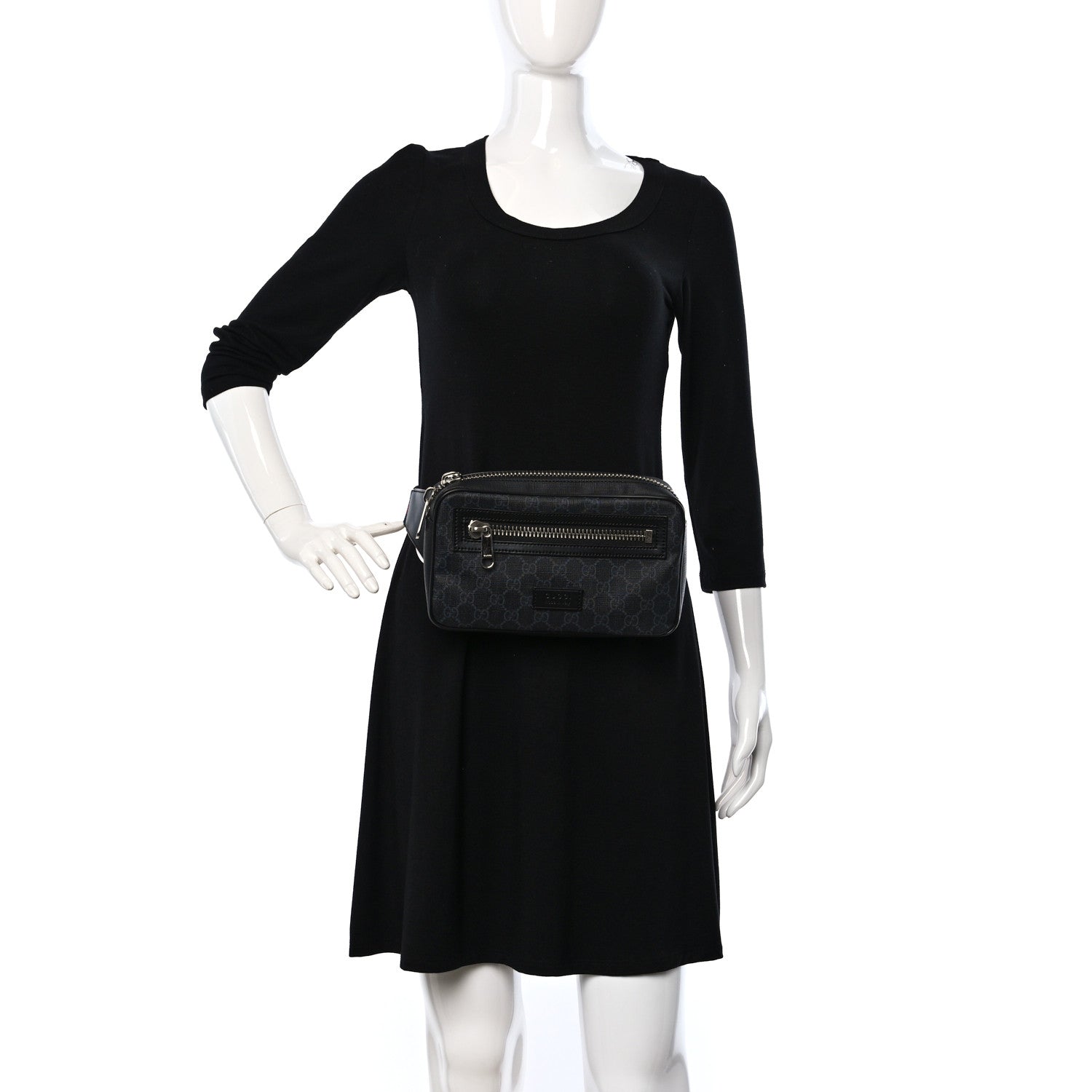 Gucci Soft GG Supreme Monogram Web Belt Bag Black Grey 2 of 9