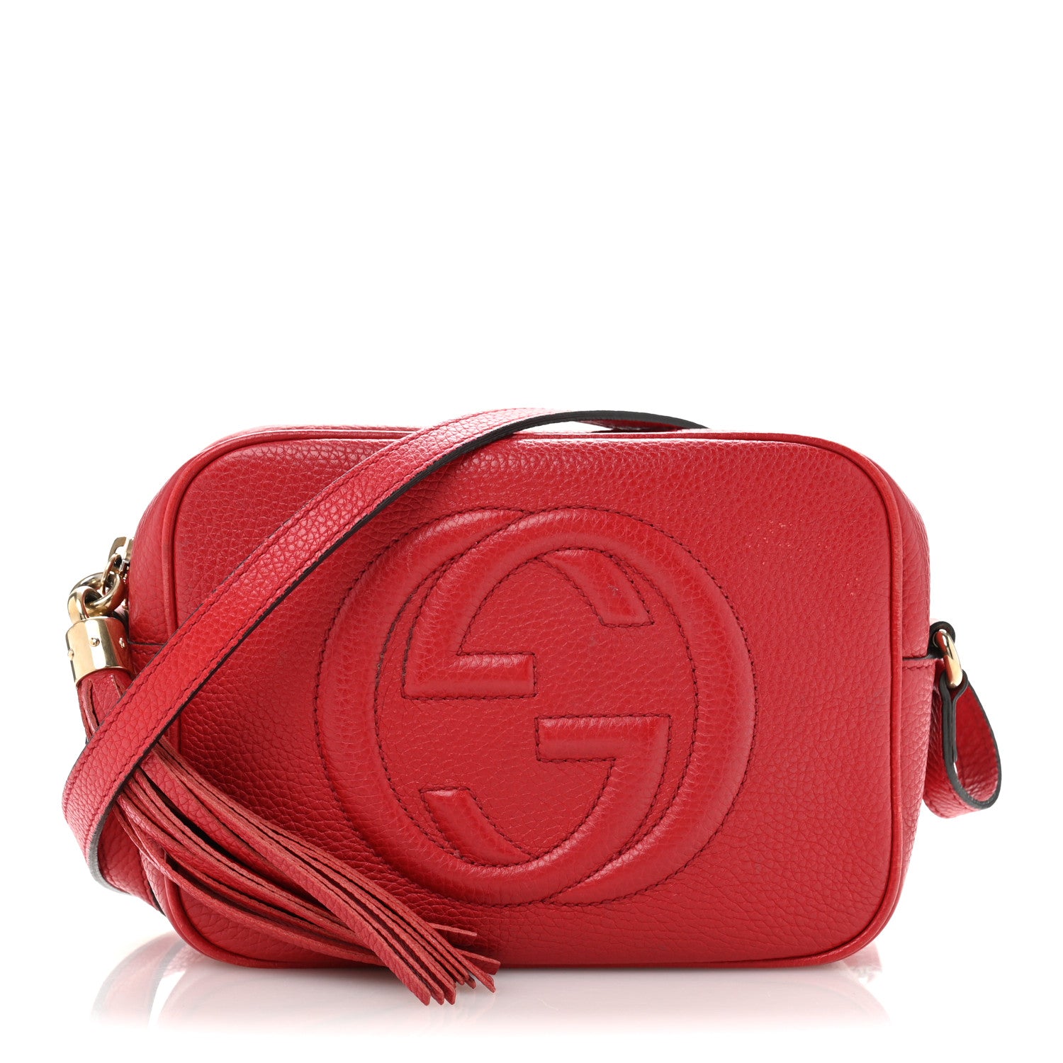 Gucci Pebbled Calfskin Small Soho Disco Bag Tabasco Red 1 of 12