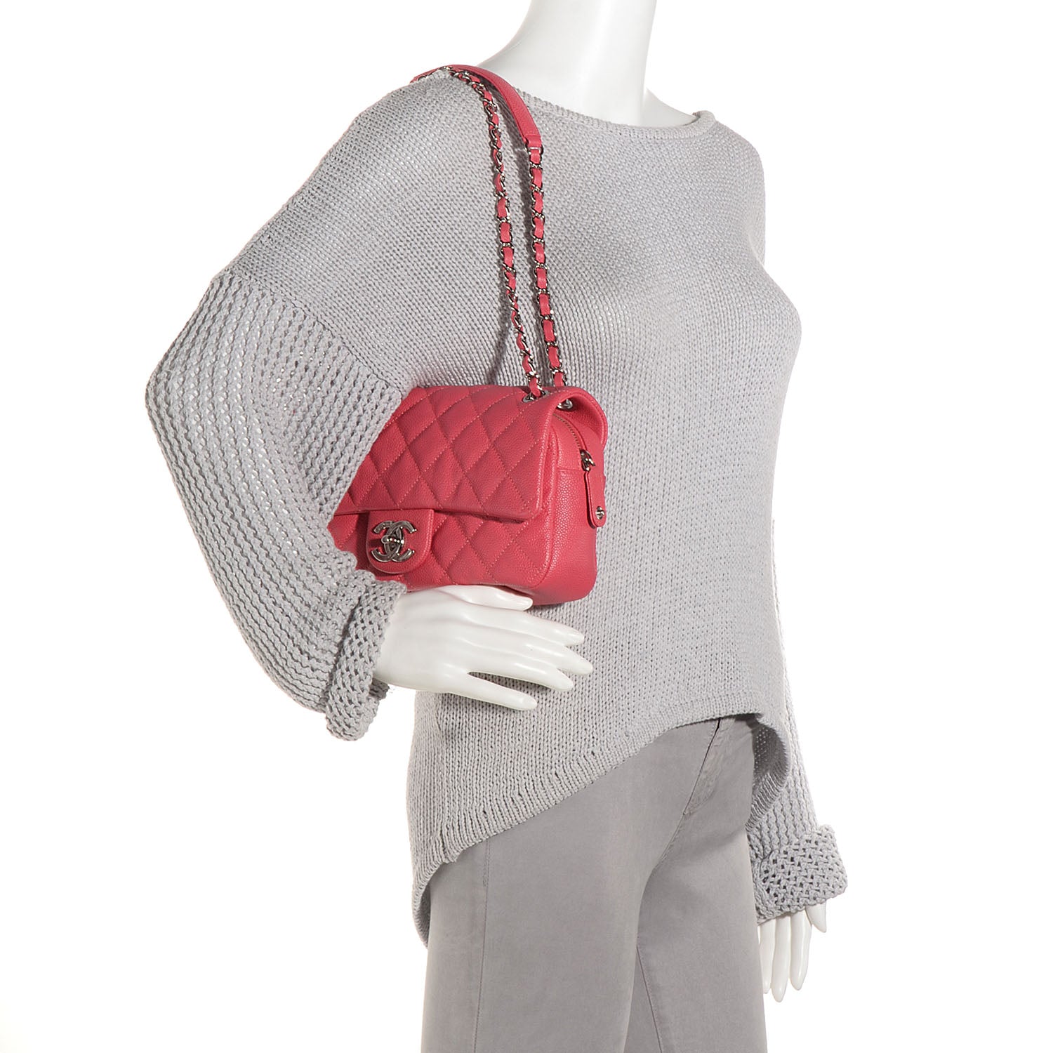 Chanel Caviar Quilted Medium Easy Flap Coral 2 of 9