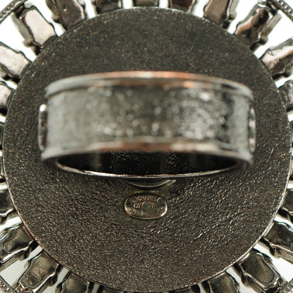 Chanel Enamel CC Baguette Crystal Ring 5 Black 4 of 5